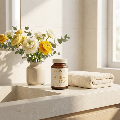 Aura Glow — Colágeno Hidrolizado + Vitamina C · 120 Cápsulas