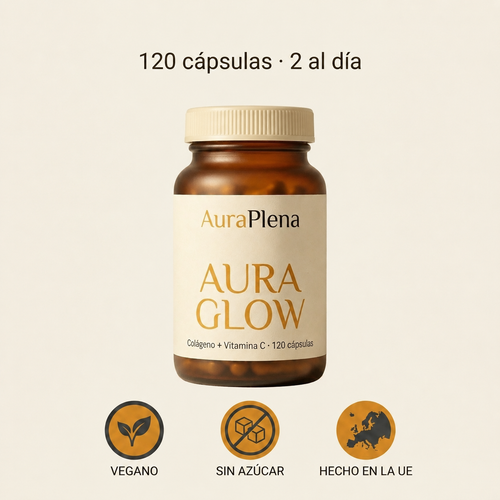 Aura Glow — Colágeno Hidrolizado + Vitamina C · 120 Cápsulas