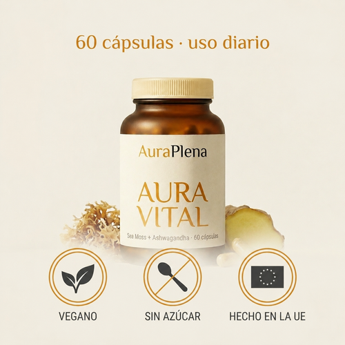 Aura Vital — Sea Moss Multinutriente con Ashwagandha · 60 Cápsulas